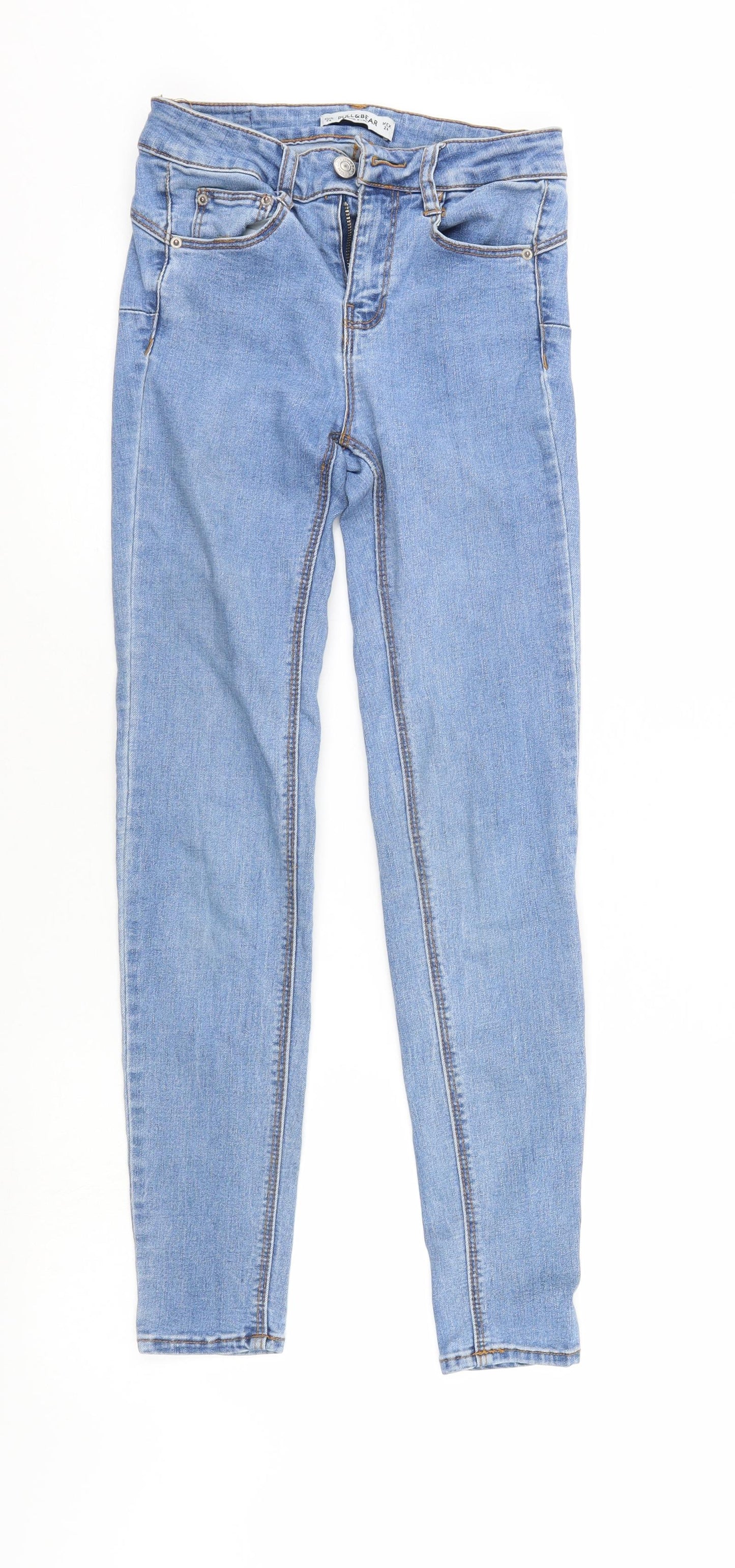 Pull & Bear   Womens Blue  Denim Tapered Jeans Size 6 L27 in