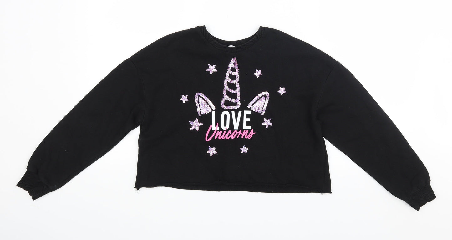 Primar4k Girls Black   Pullover Jumper Size 10-11 Years  - Cropped