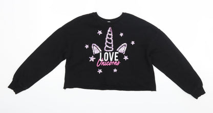 Primar4k Girls Black   Pullover Jumper Size 10-11 Years  - Cropped