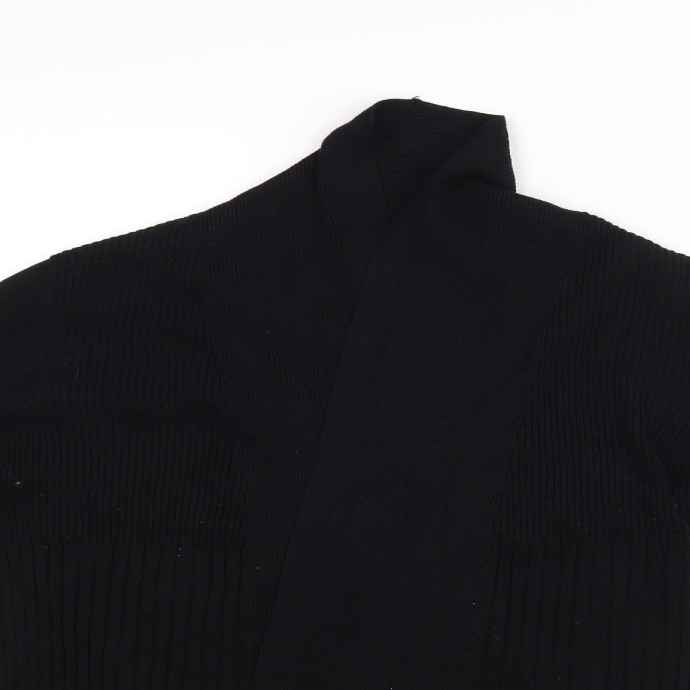 Nutmeg Womens Black   Wrap Jumper Size 18