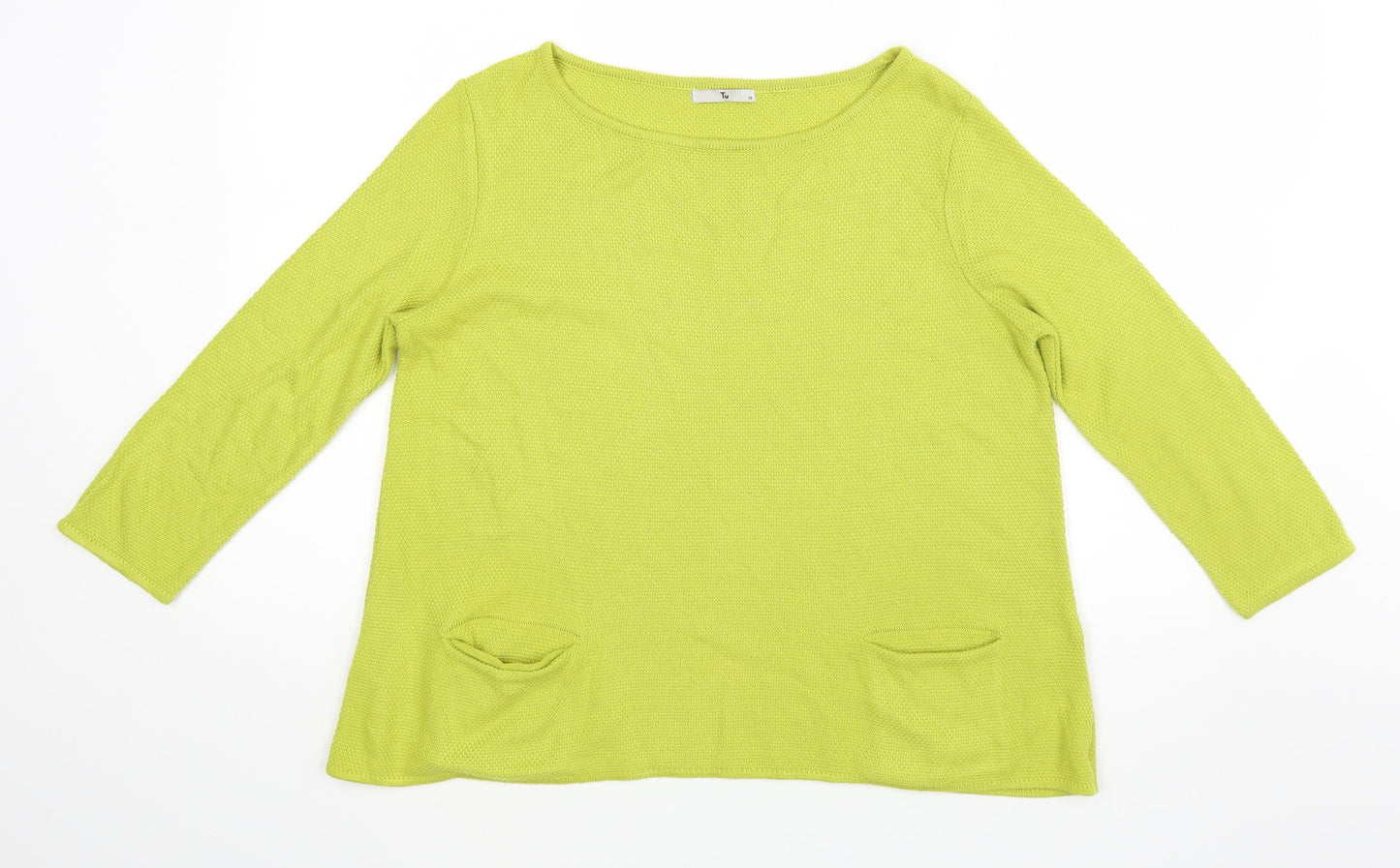 TU Womens Yellow   Basic Blouse Size 10