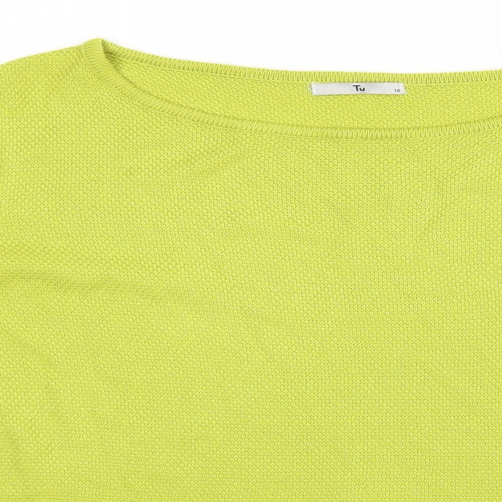 TU Womens Yellow   Basic Blouse Size 10