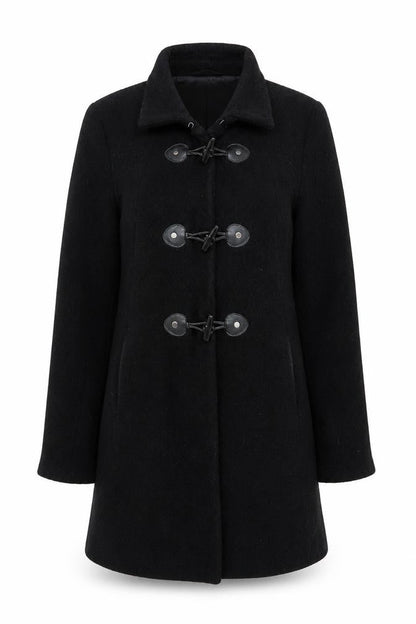 Front view of Lands End women’s black jacket, size UK 10