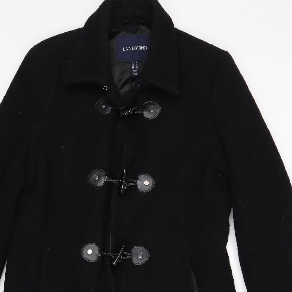 Lands End Womens Black   Jacket  Size 10