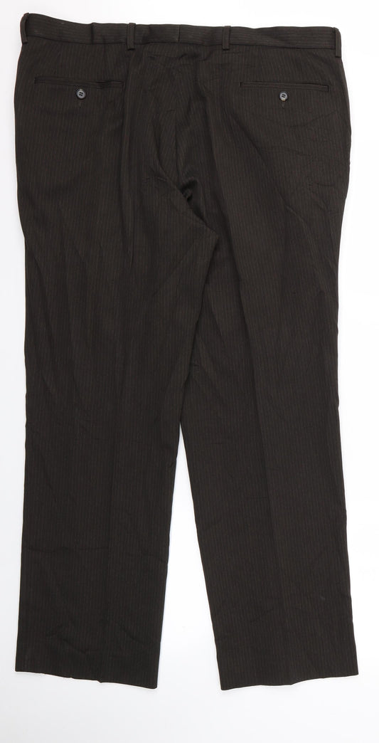 taylor and wright Mens Brown Striped  Trousers  Size 40 L28 in