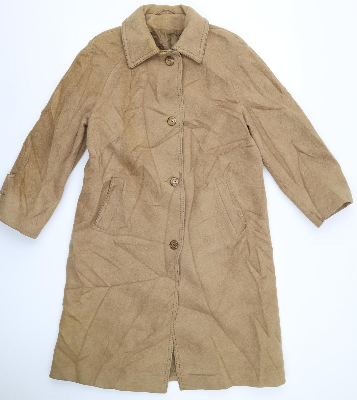 Womens UK Size 12 Preworn Brown Overcoat