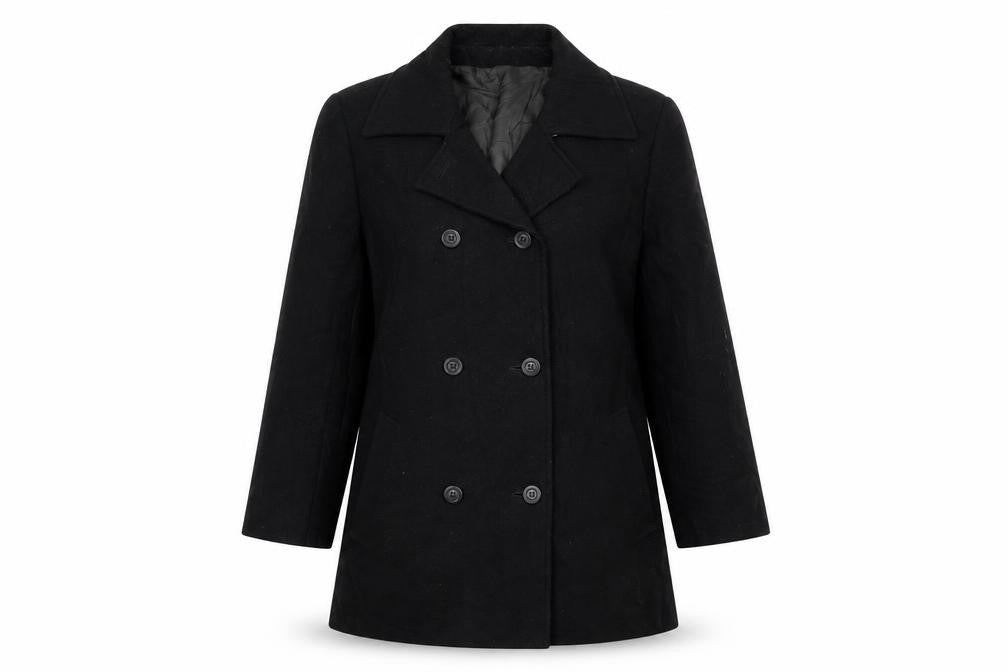 Womens UK Size 10 Preworn Black Overcoat