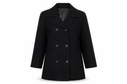 Womens UK Size 10 Preworn Black Overcoat