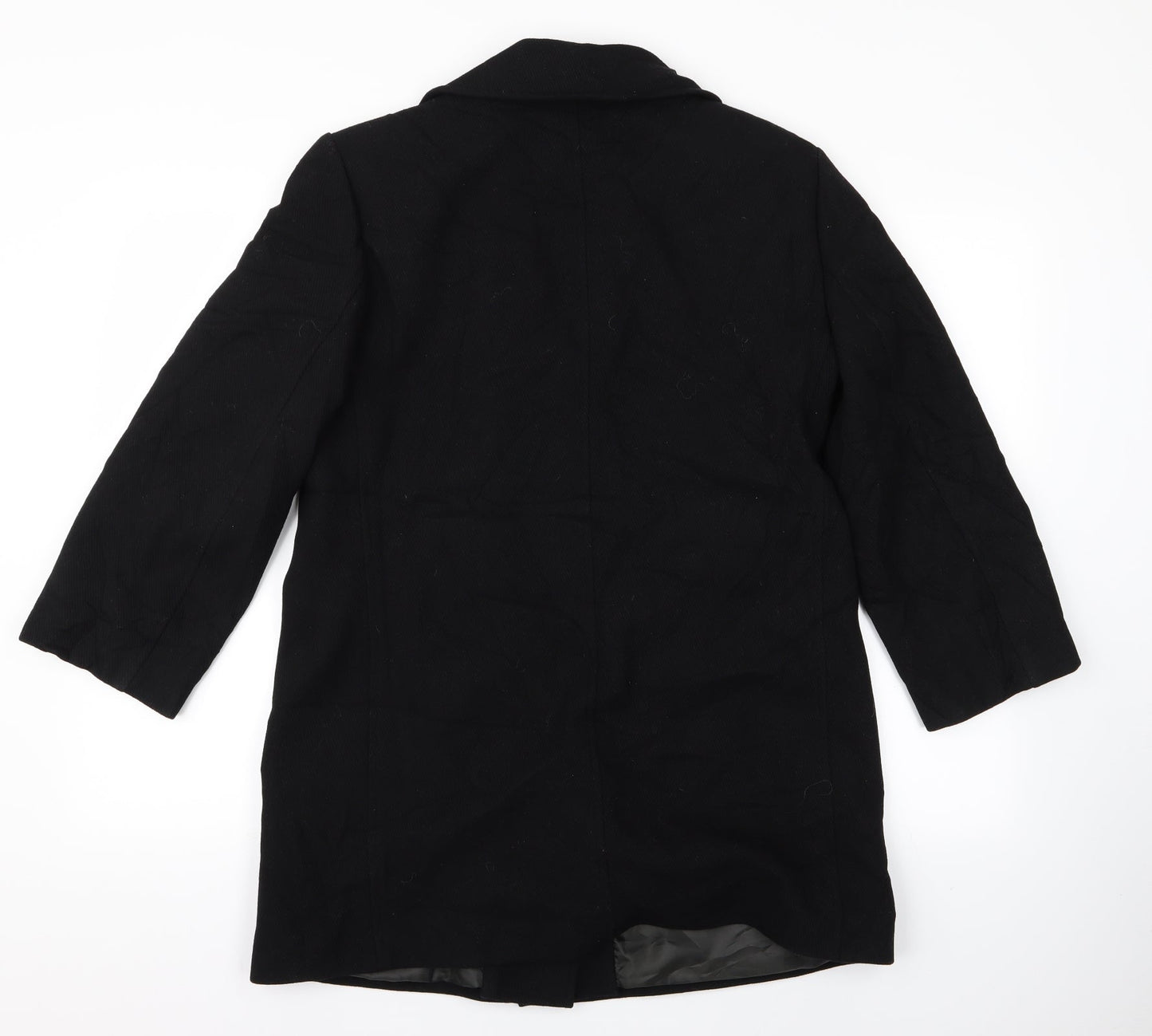Womens UK Size 10 Preworn Black Overcoat