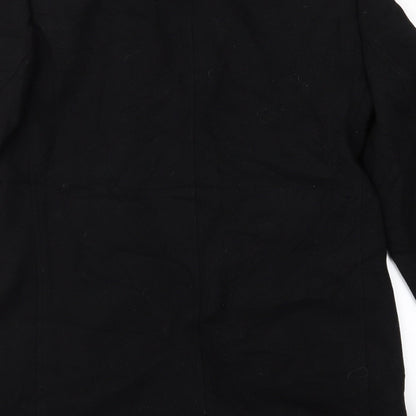 Womens UK Size 10 Preworn Black Overcoat