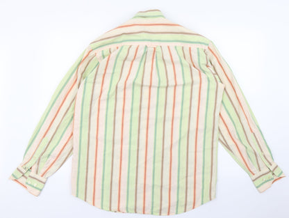 Memo Mens Green Striped   Polo Size M