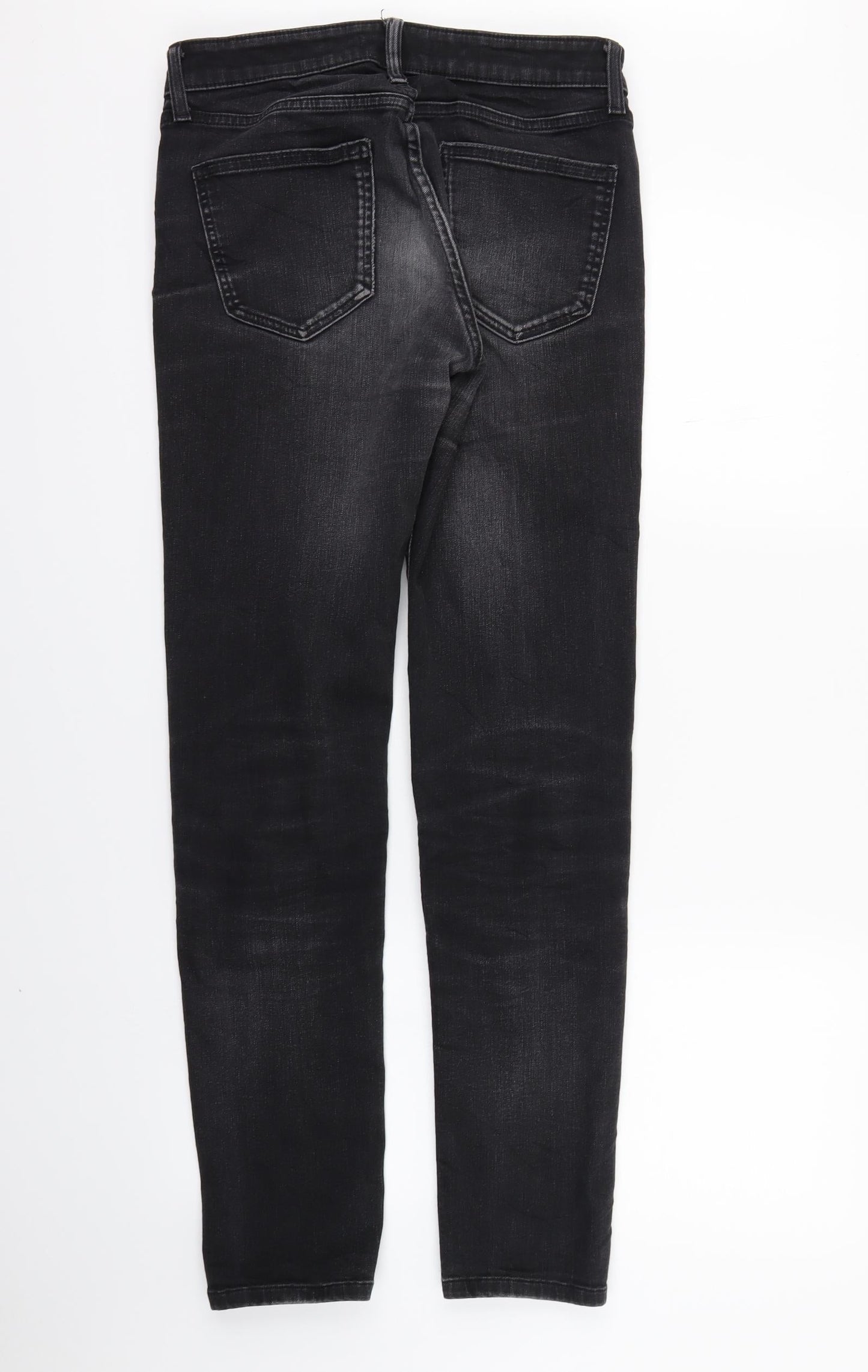 Unique Womens Black  Denim Skinny Jeans Size 12 L30 in