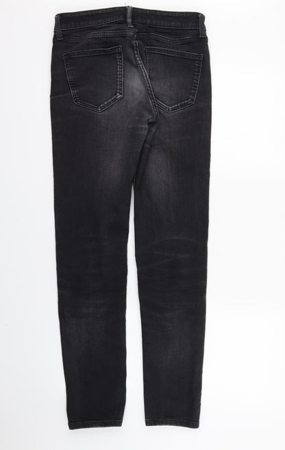 Unique Womens Black  Denim Skinny Jeans Size 12 L30 in