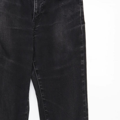 Unique Womens Black  Denim Skinny Jeans Size 12 L30 in