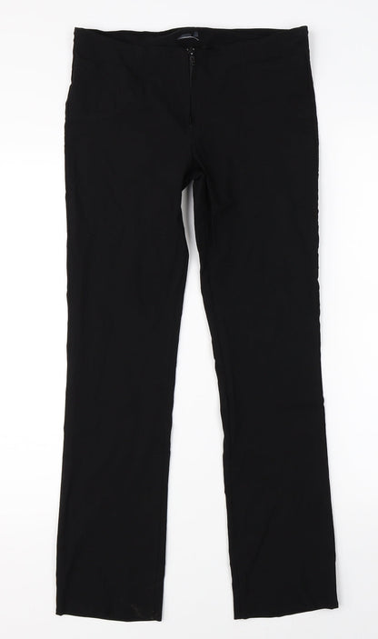 Womens UK Size 12 Preworn Regular Fit  Black Trousers