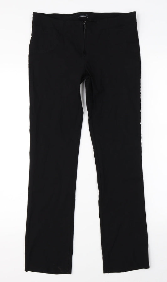Womens UK Size 12 Preworn Regular Fit  Black Trousers