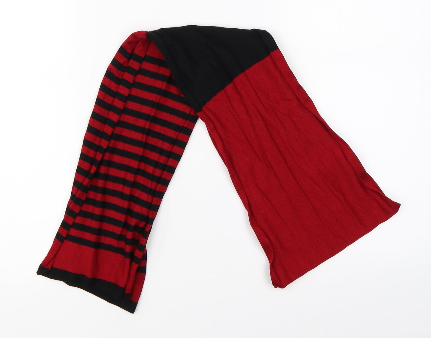 Preworn Mens Red Striped  Scarf  One Size