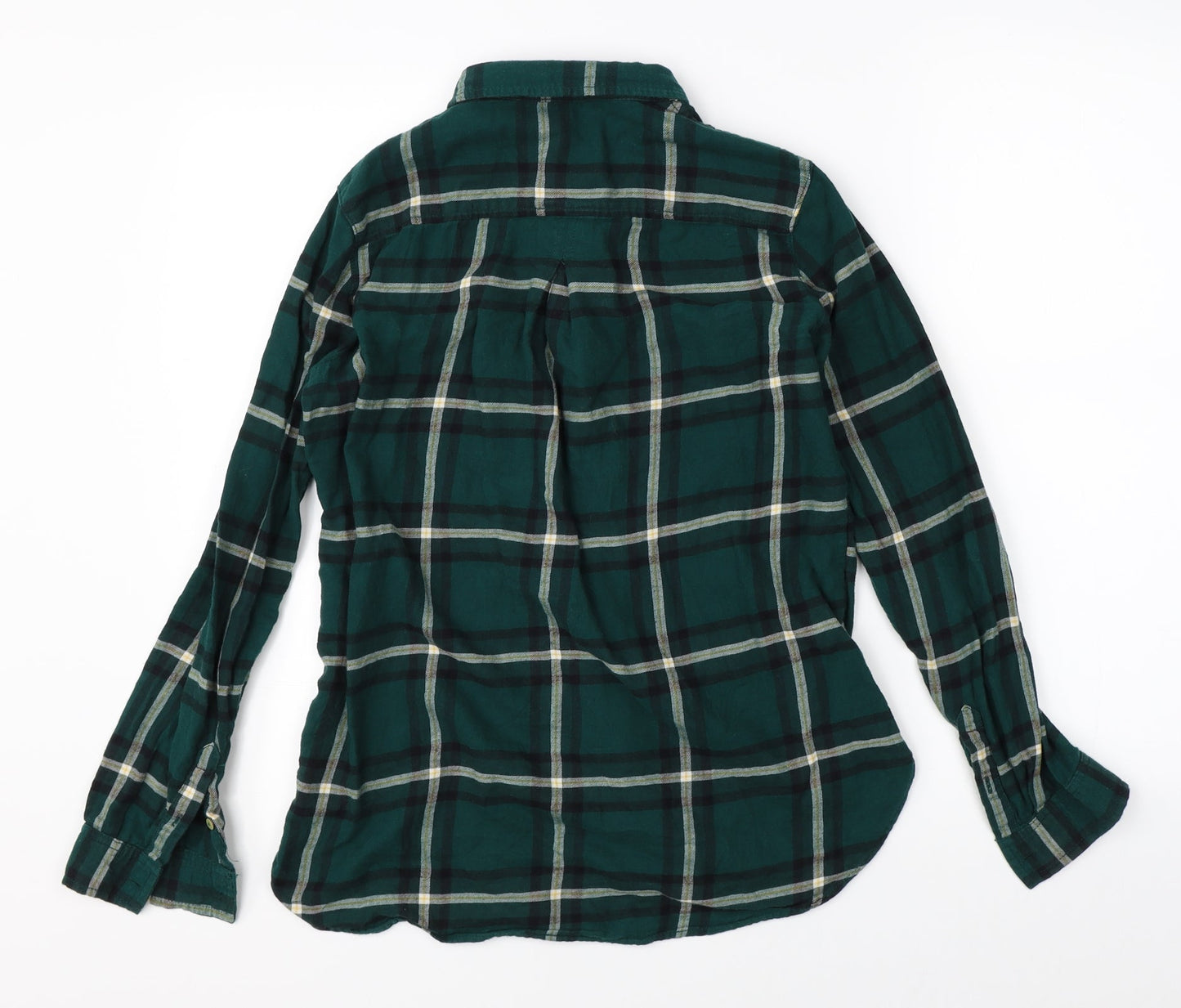 Womens UK Size 4 H&M Green Basic Button-Up