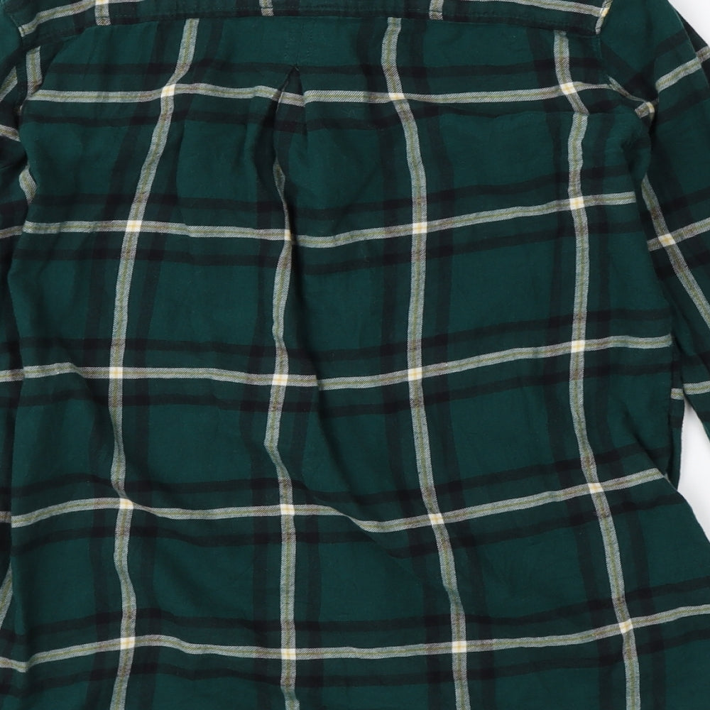 Womens UK Size 4 H&M Green Basic Button-Up