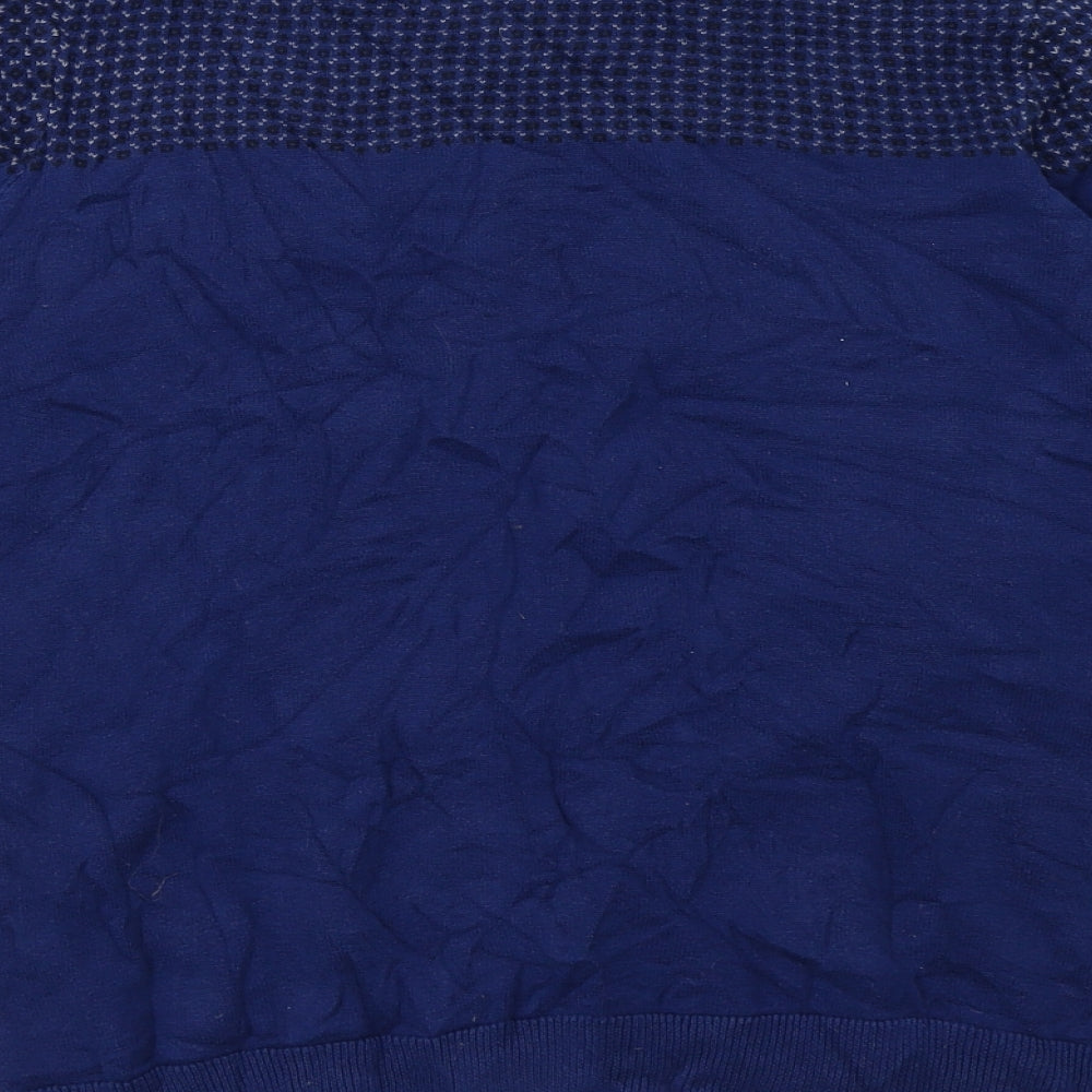 NEXT Mens Blue Polka Dot Knit Pullover Jumper Size S