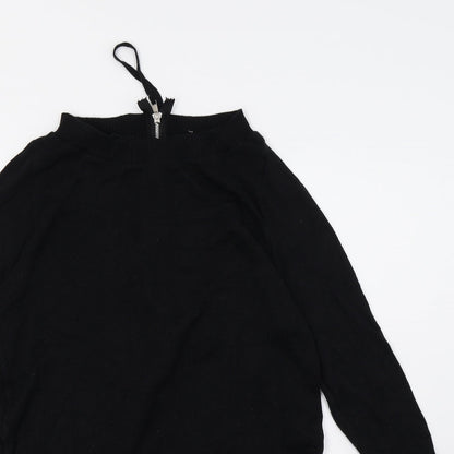 Topshop Womens Black  Knit Pullover Jumper Size 8