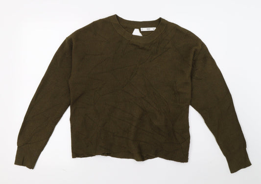 MNG Womens Green  Knit Pullover Jumper Size 8