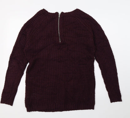 Heart & Soul Womens Purple  Knit Pullover Jumper Size 12