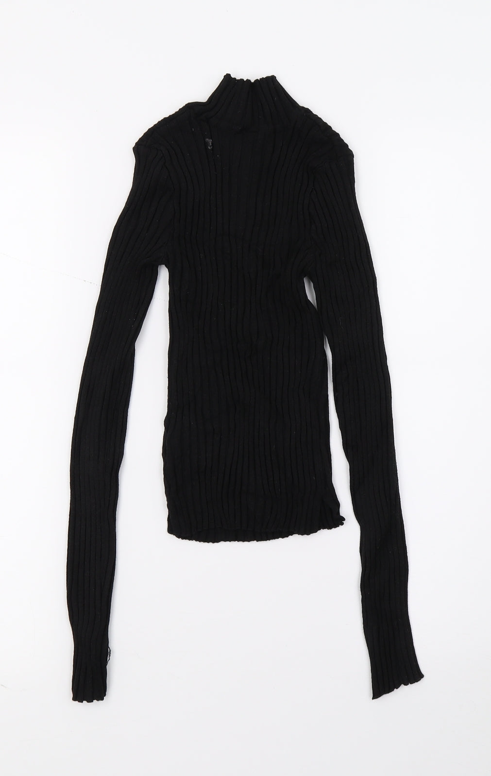 Womens UK Size 4 H&M Black Basic T-Shirt