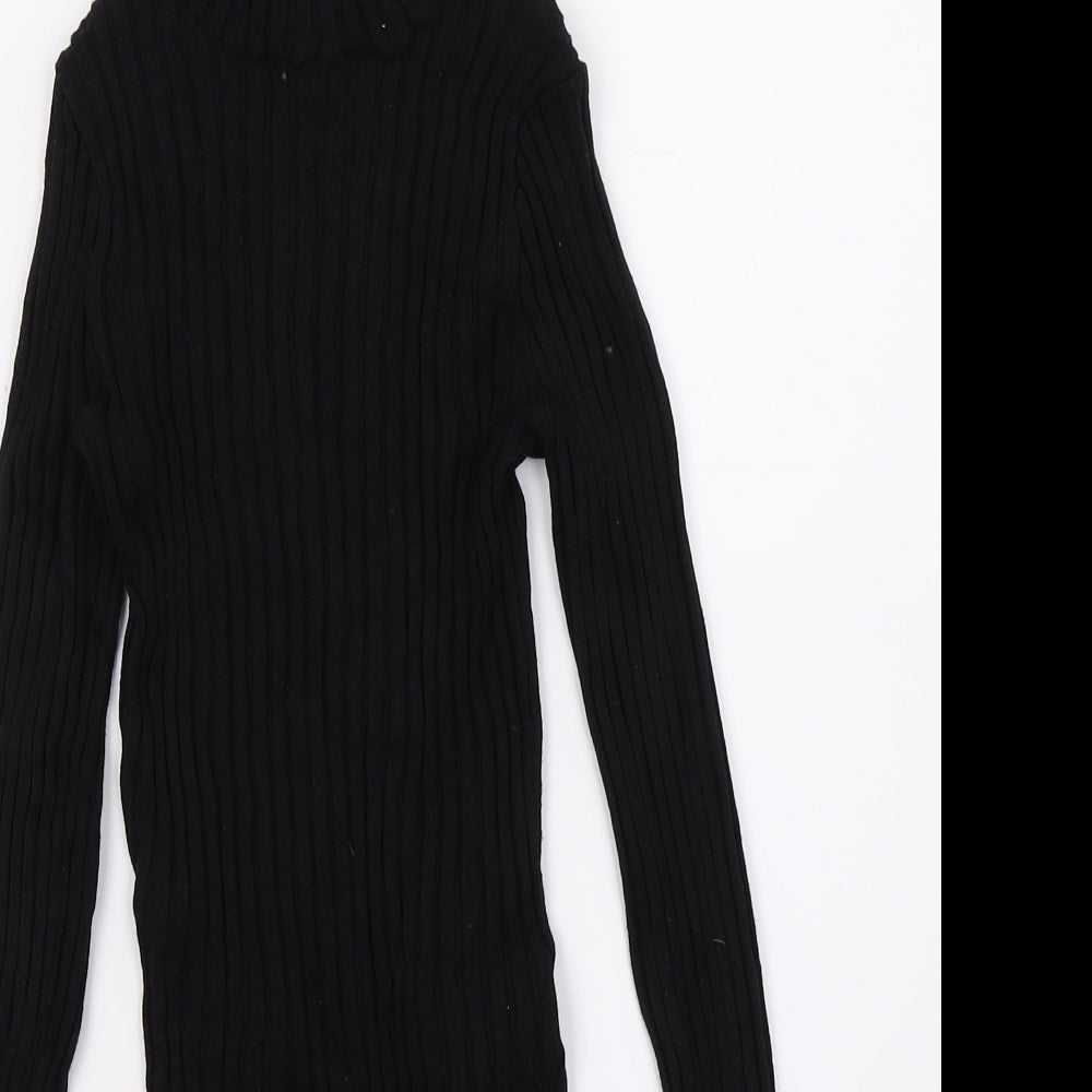 Womens UK Size 4 H&M Black Basic T-Shirt