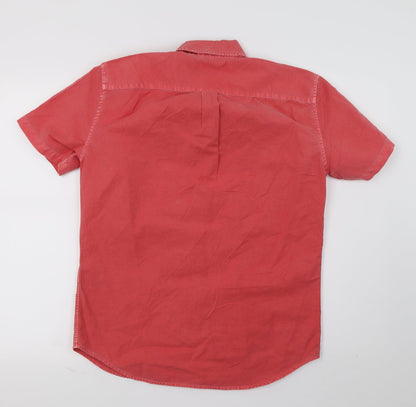 Mens UK Size XS Gap Red  Button-Up Short Sleeve Casual Shirt