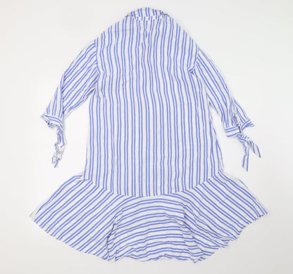 Zara Womens Blue Striped  Fit & Flare  Size 4