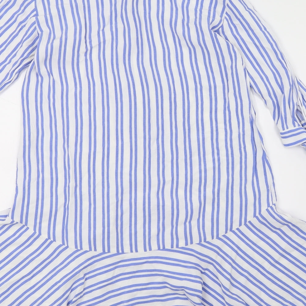 Zara Womens Blue Striped  Fit & Flare  Size 4