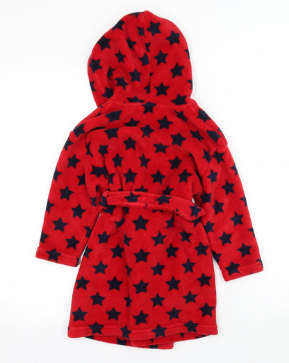 NEXT Boys Red Geometric Microfibre  Robe Size 3-4 Years  - Star