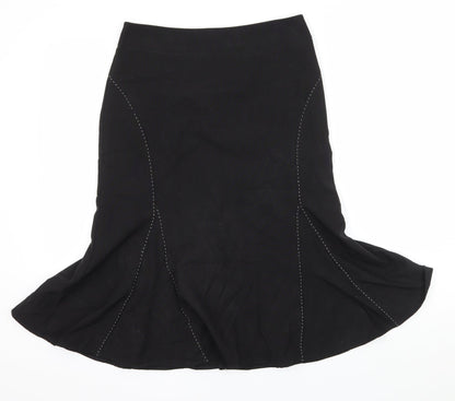 M&Co Womens Black   Flare Skirt Size 8