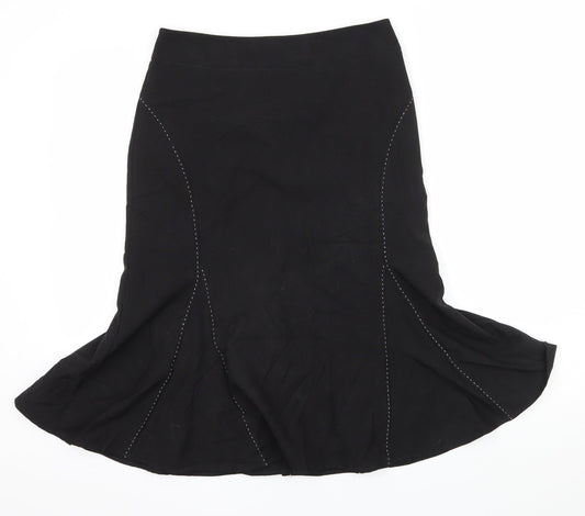 M&Co Womens Black   Flare Skirt Size 8