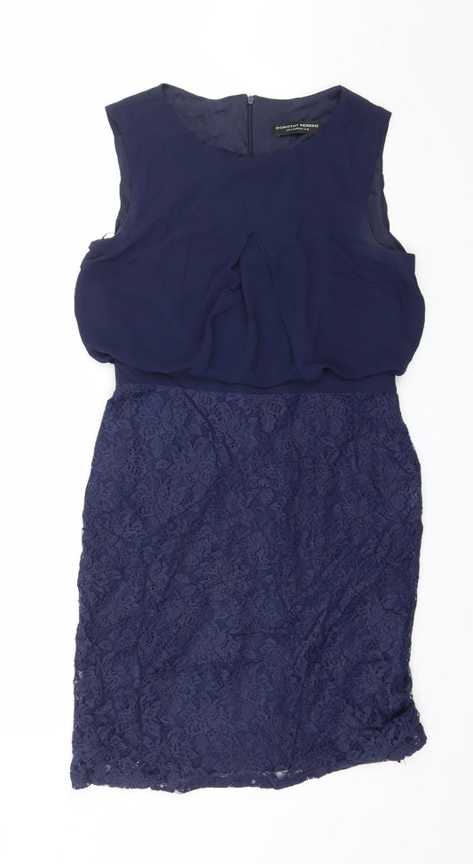 Dorothy Perkins Womens Blue  Lace A-Line  Size 12