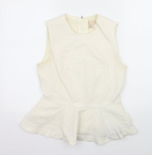 H&M Womens Ivory   Basic Blouse Size 10
