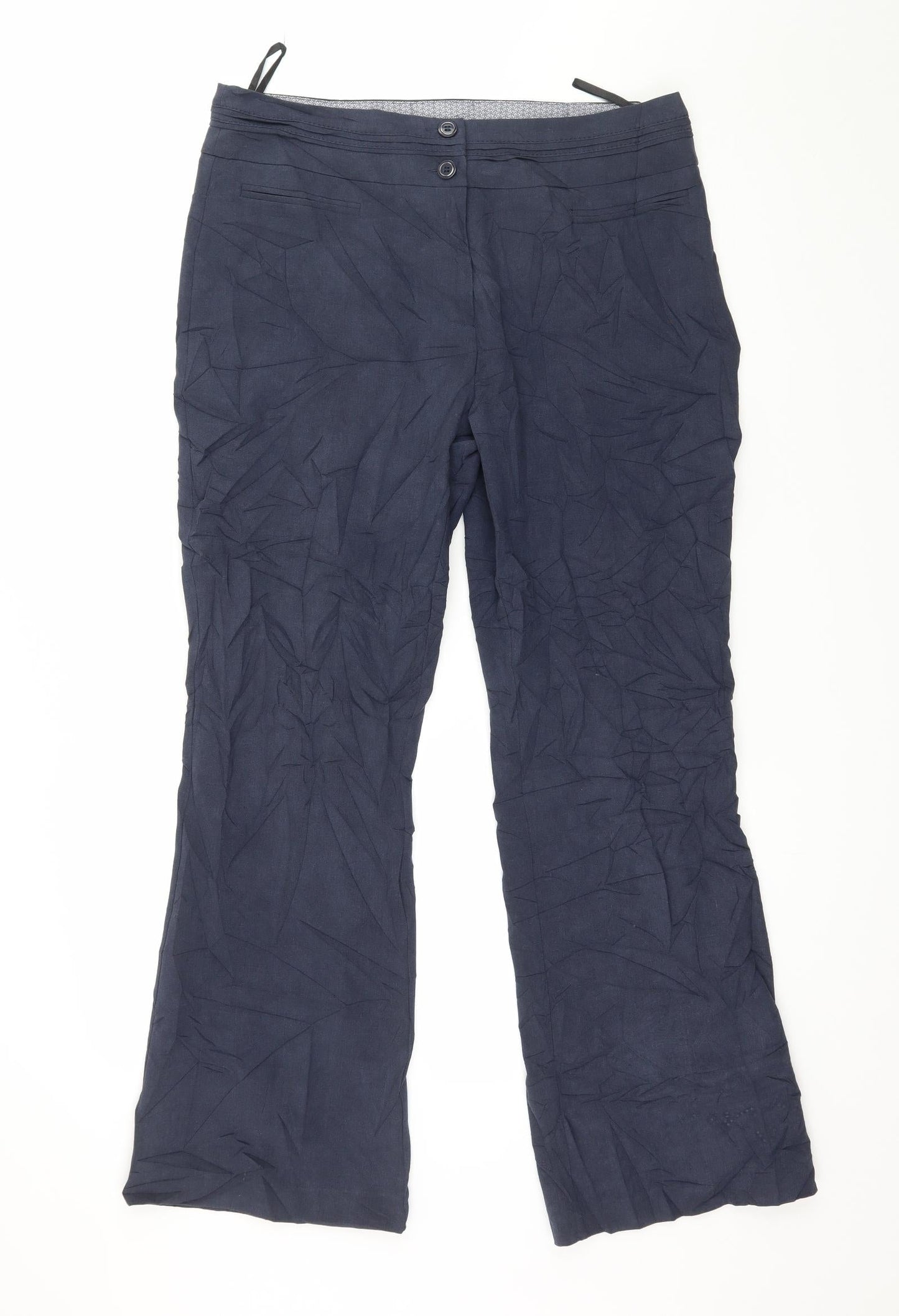 Womens UK Size 12 M&Co Regular Fit  Blue Trousers