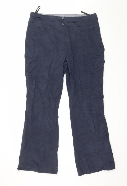 Womens UK Size 12 M&Co Regular Fit  Blue Trousers