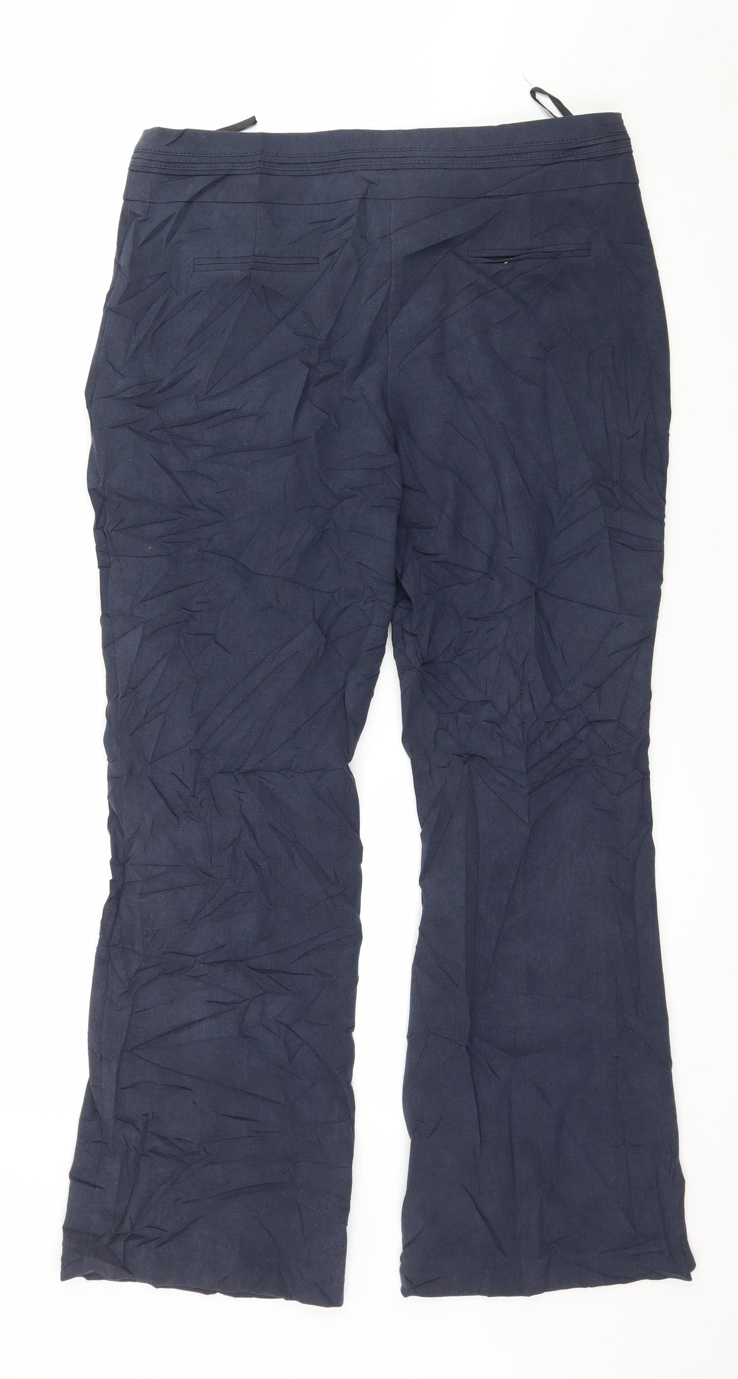 Womens UK Size 12 M&Co Regular Fit  Blue Trousers