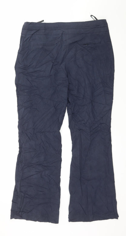 Womens UK Size 12 M&Co Regular Fit  Blue Trousers