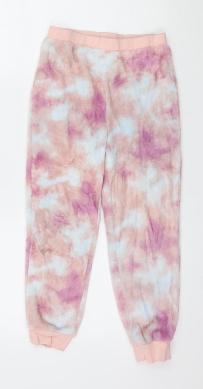 NEXT Girls Pink Geometric Microfibre Capri Pyjama Pants Size 7 Years  - Tie Dye