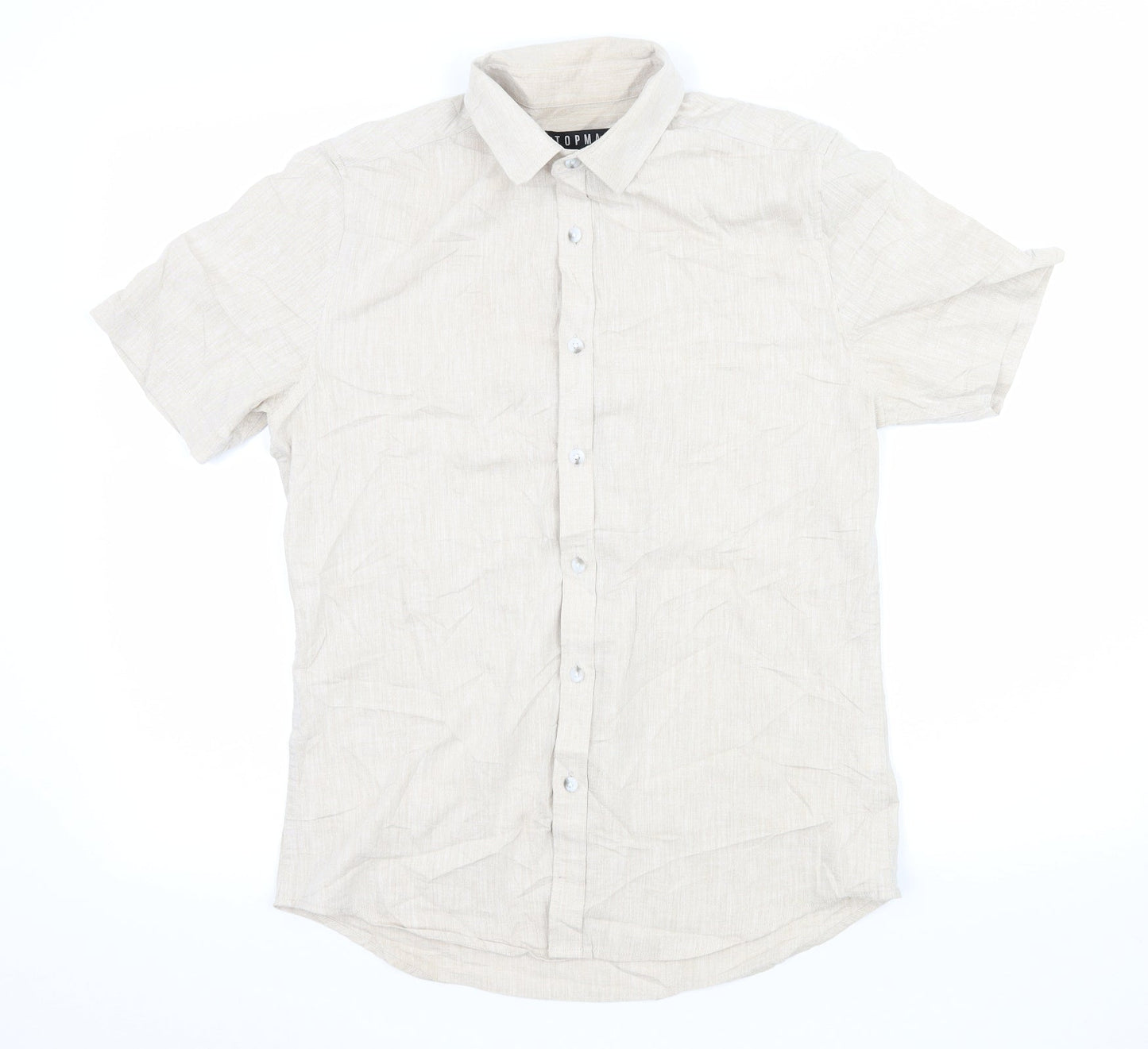 Topman Mens Beige    Button-Up Size S