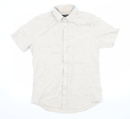 Topman Mens Beige    Button-Up Size S
