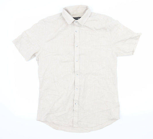 Topman Mens Beige    Button-Up Size S