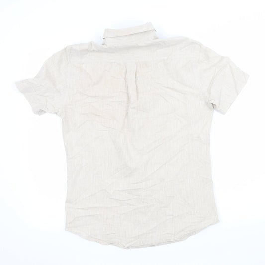 Topman Mens Beige    Button-Up Size S