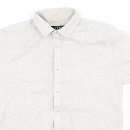 Topman Mens Beige    Button-Up Size S