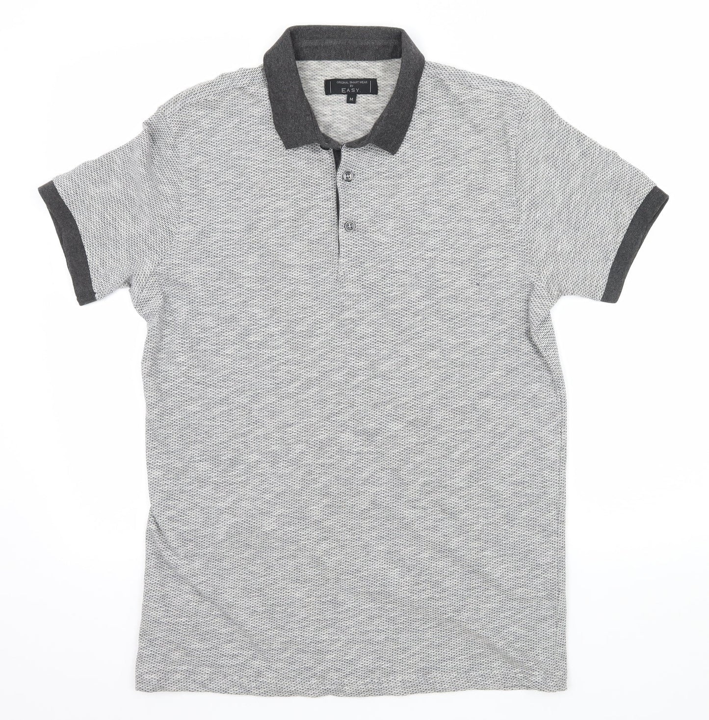 Easy Mens Grey  Jersey  Polo Size M