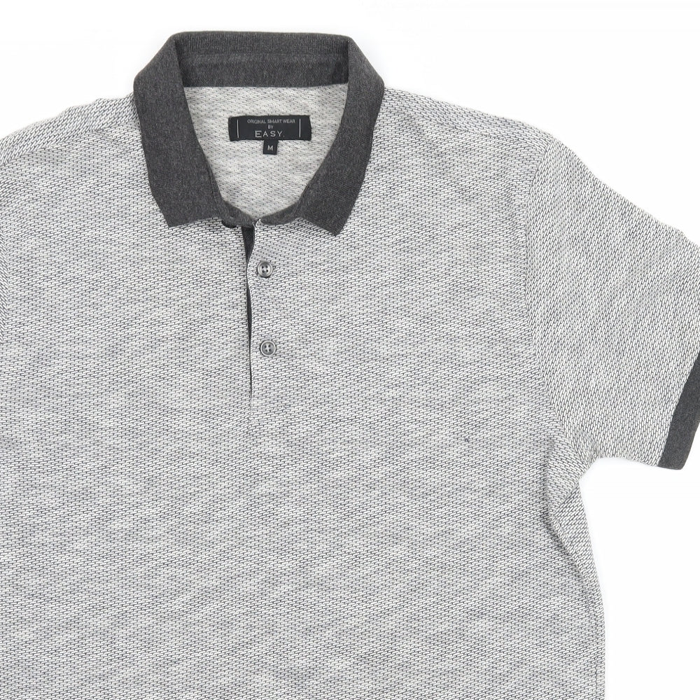 Easy Mens Grey  Jersey  Polo Size M