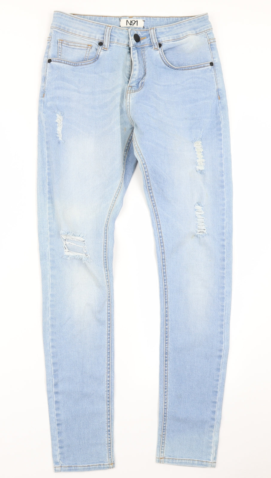 Mens UK Size 30 in No91 Regular Fit Skinny Blue Jeans